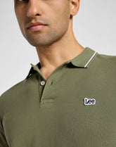 Męska Koszulka Lee LS Pique Polo Mercantile Green 112355667 L61V008526